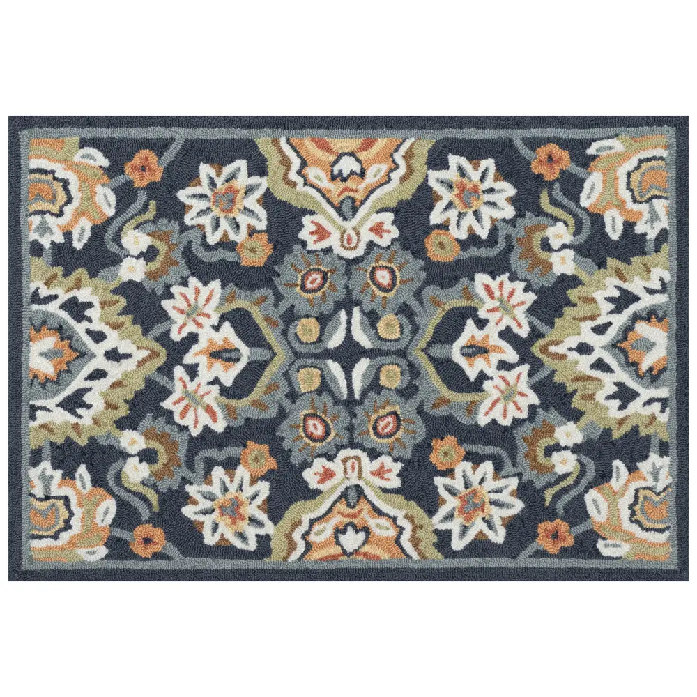 Liora Manne Capri Petra Indoor/Outdoor Area Rug Denim 1'8