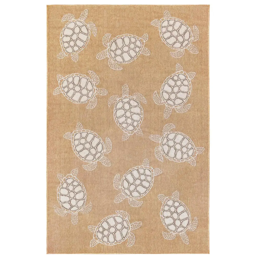 Liora Manne Carmel Seaturtles Indoor/Outdoor Area Rug Sand 7'10