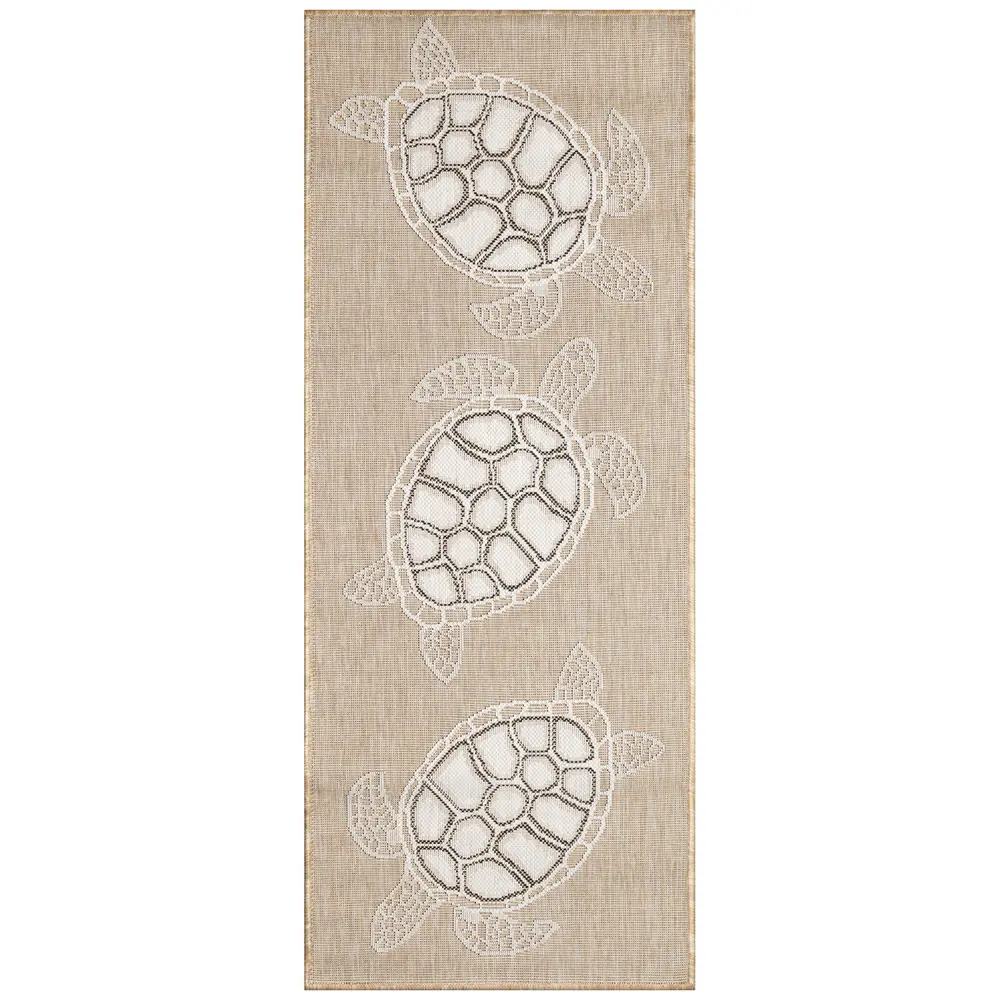 Liora Manne Carmel Seaturtles Indoor/Outdoor Area Rug Sand 1'11
