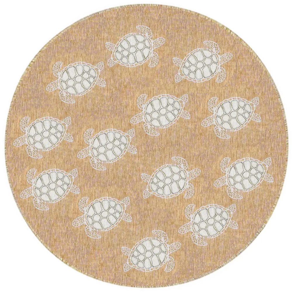 Liora Manne Carmel Seaturtles Indoor/Outdoor Area Rug Sand 7'10