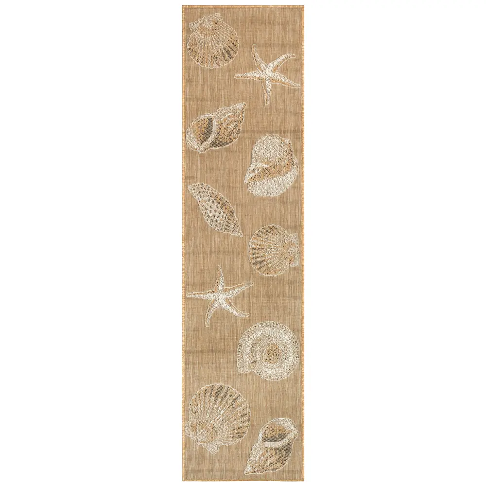 Liora Manne Carmel Shells Indoor/Outdoor Area Rug Sand 1'11