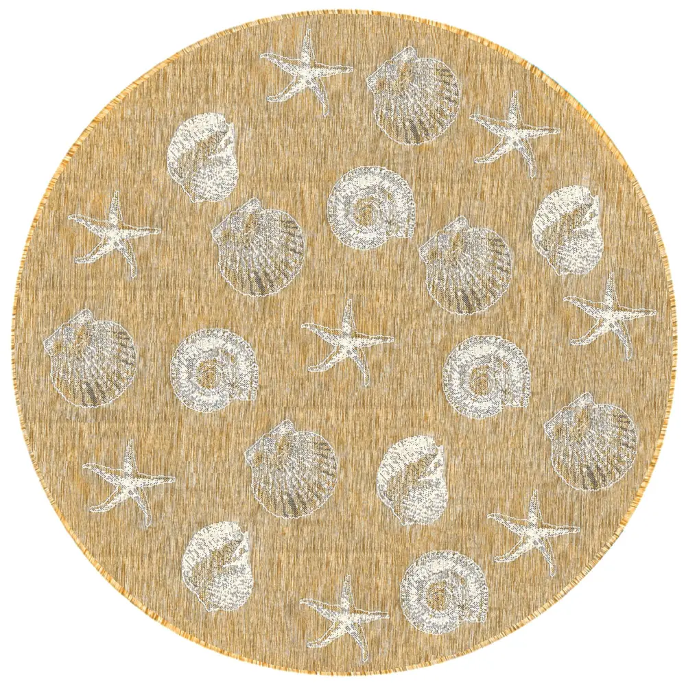 Liora Manne Carmel Shells Indoor/Outdoor Area Rug Sand 7'10