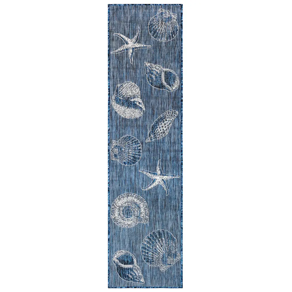 Liora Manne Carmel Shells Indoor/Outdoor Area Rug Navy 1'11