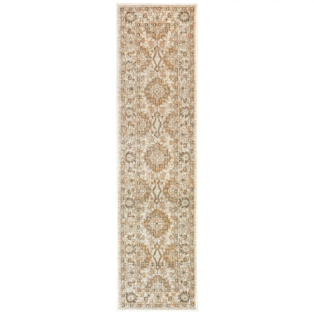 Liora Manne Carmel Vintage Floral Indoor/Outdoor Area Rug Sand 1'11