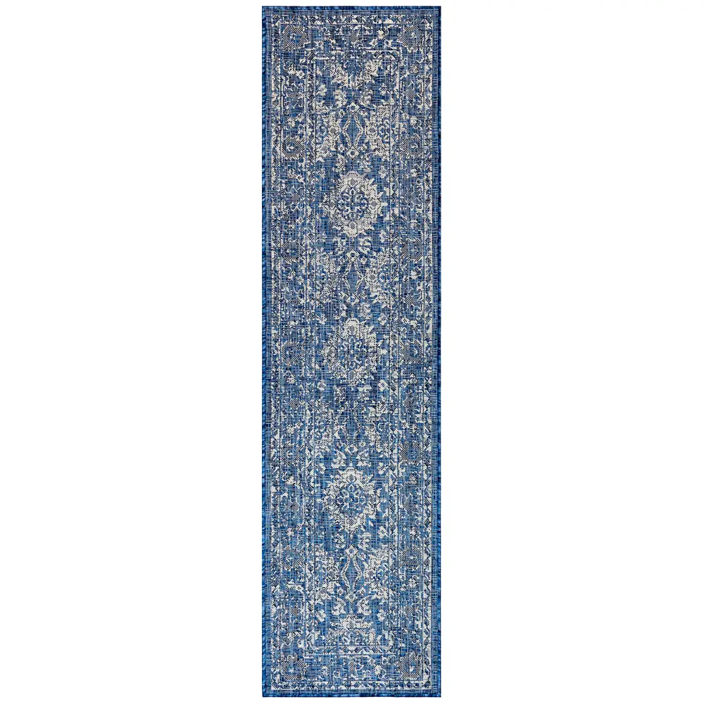 Liora Manne Carmel Vintage Floral Indoor/Outdoor Area Rug Navy 1'11