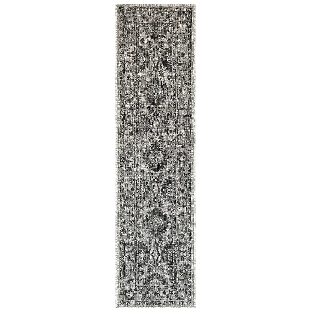 Liora Manne Carmel Vintage Floral Indoor/Outdoor Area Rug Black 1'11