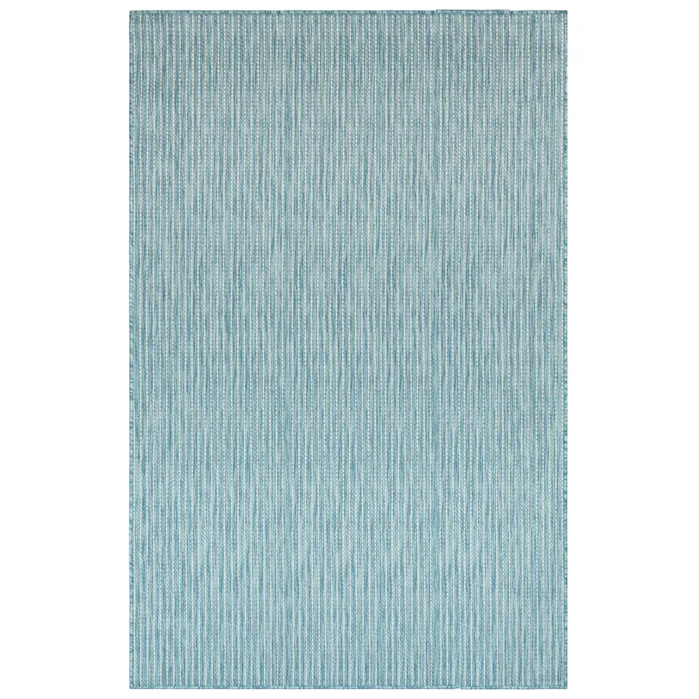 Liora Manne Carmel Texture Stripe Indoor/Outdoor Area Rug Aqua 6'6