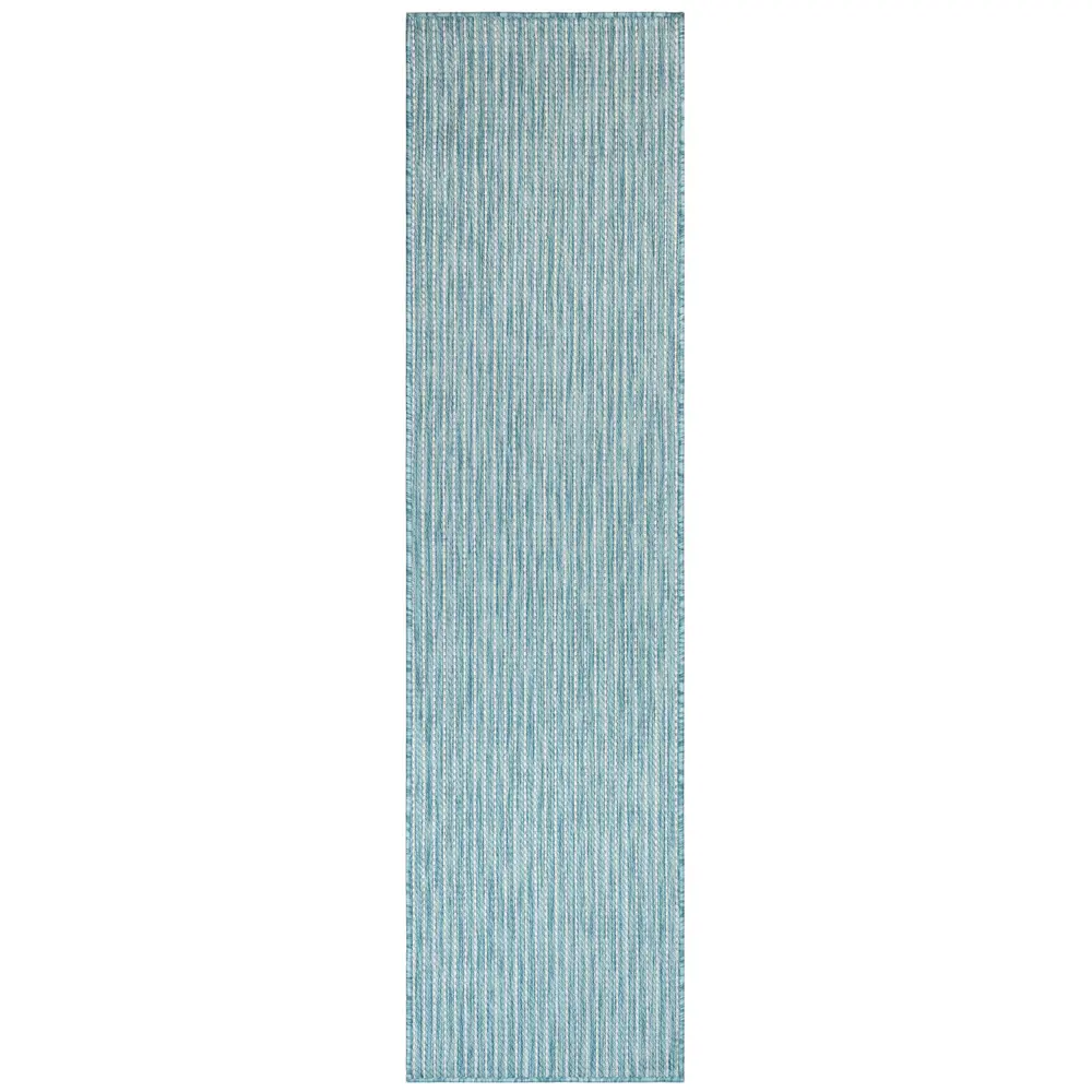 Liora Manne Carmel Texture Stripe Indoor/Outdoor Area Rug Aqua 1'11