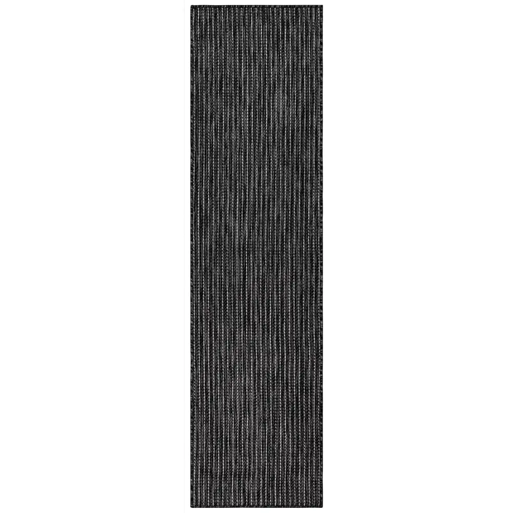 Liora Manne Carmel Texture Stripe Indoor/Outdoor Area Rug Black 1'11