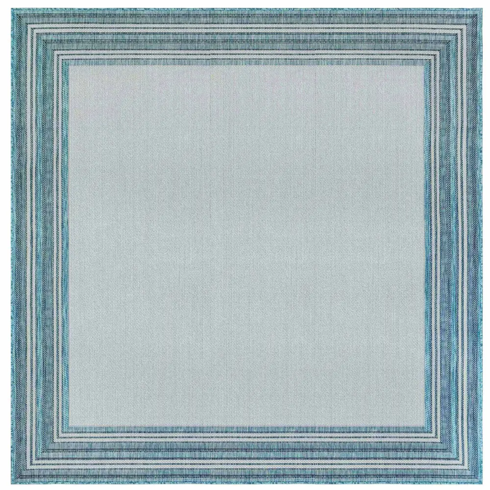 Liora Manne Carmel Multi Border Indoor/Outdoor Area Rug Aqua 7'10