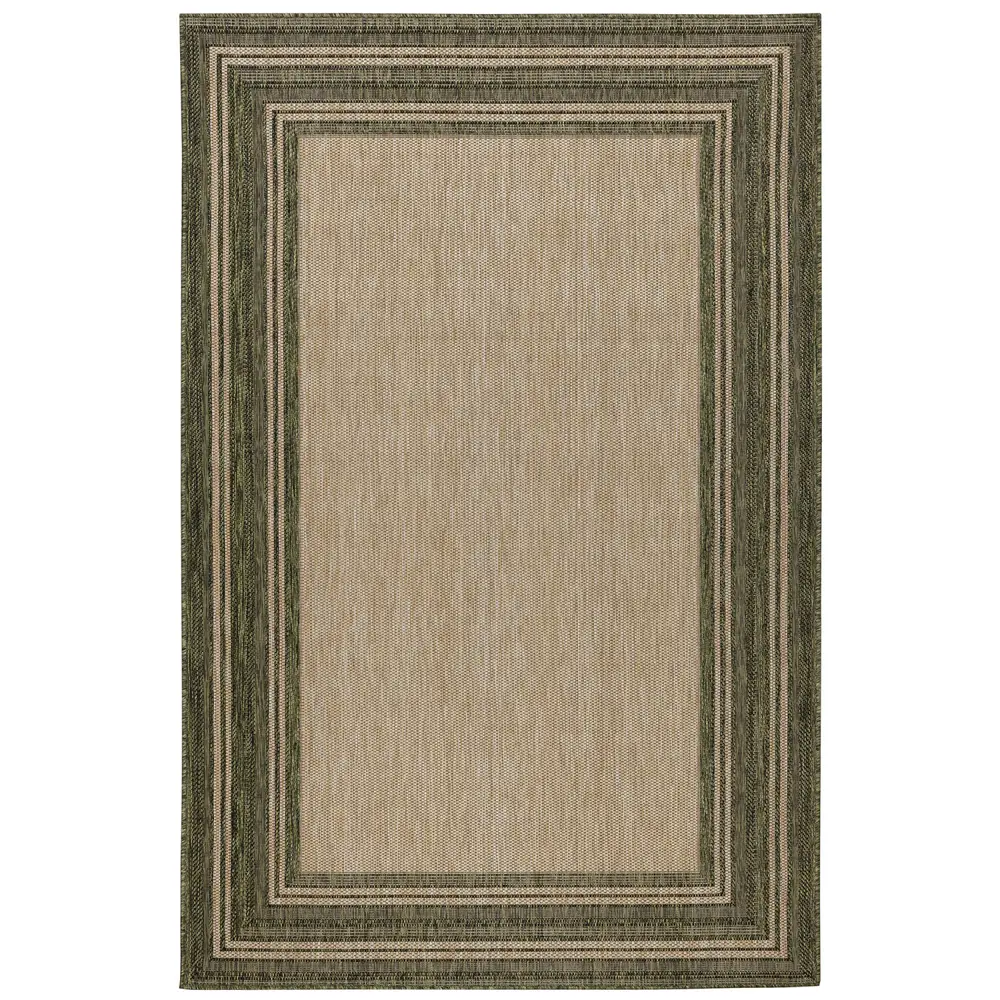 Liora Manne Carmel Multi Border Indoor/Outdoor Area Rug Green 7'10