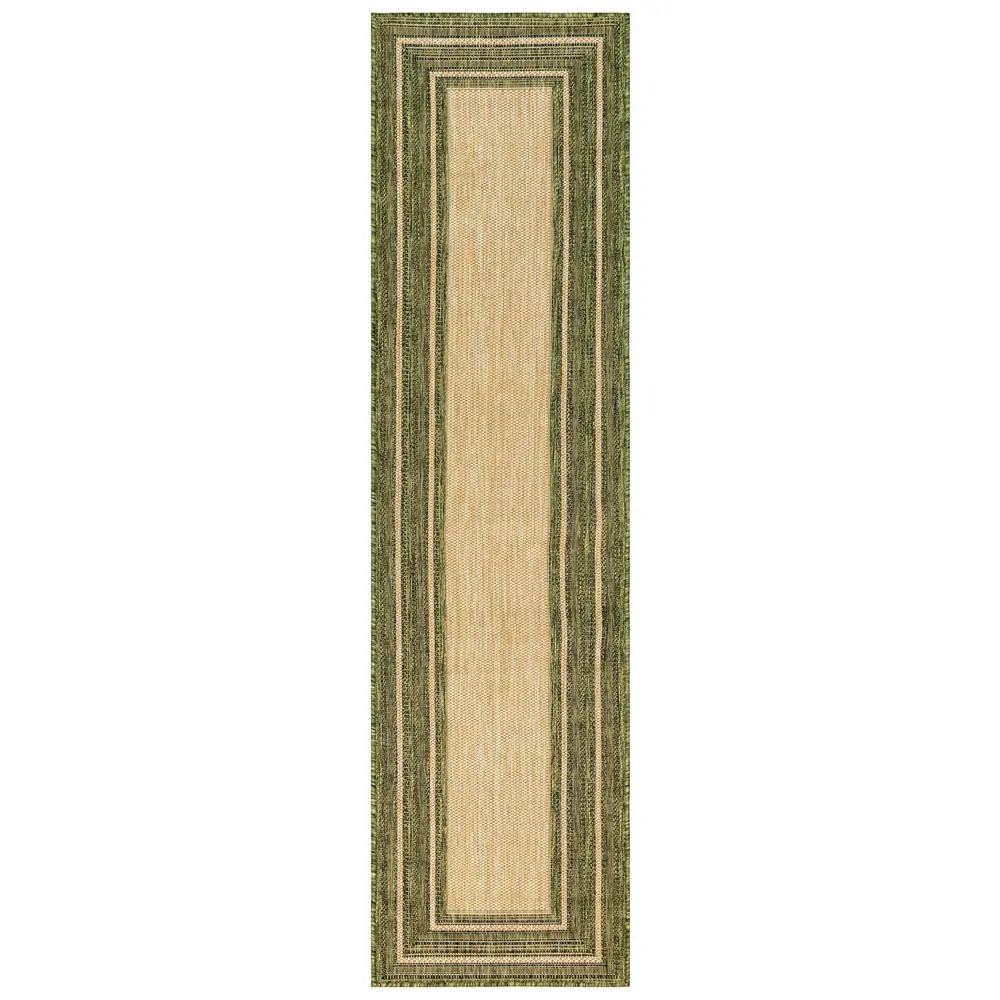 Liora Manne Carmel Multi Border Indoor/Outdoor Area Rug Green 1'11