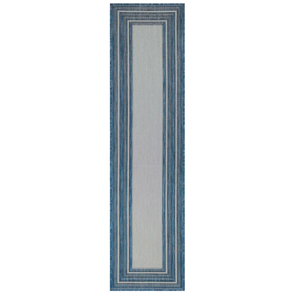 Liora Manne Carmel Multi Border Indoor/Outdoor Area Rug Navy 1'11