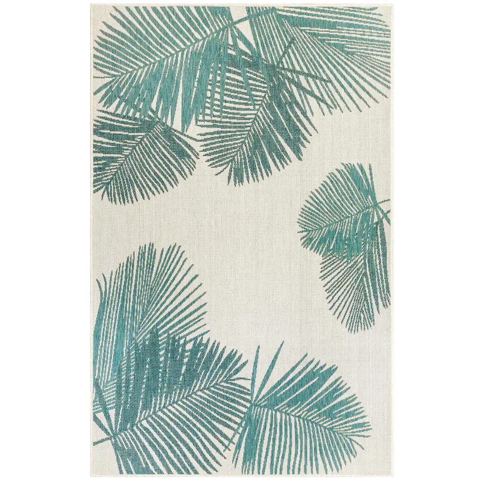 Liora Manne Carmel Palm Indoor/Outdoor Area Rug Aqua 7'10