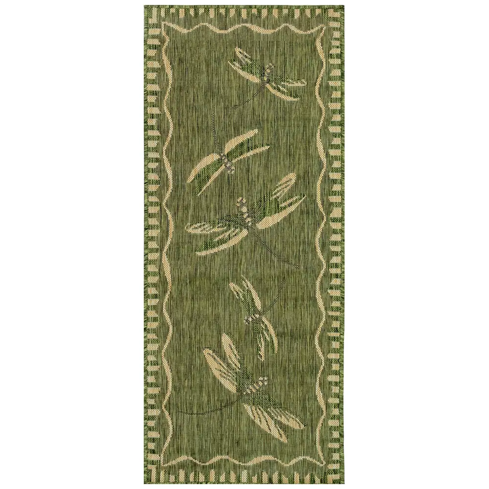 Liora Manne Carmel Dragonfly Indoor/Outdoor Area Rug Green 1'11