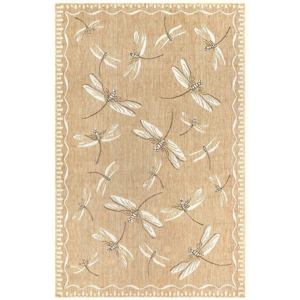 Liora Manne Carmel Dragonfly Indoor/Outdoor Area Rug Sand 7'10