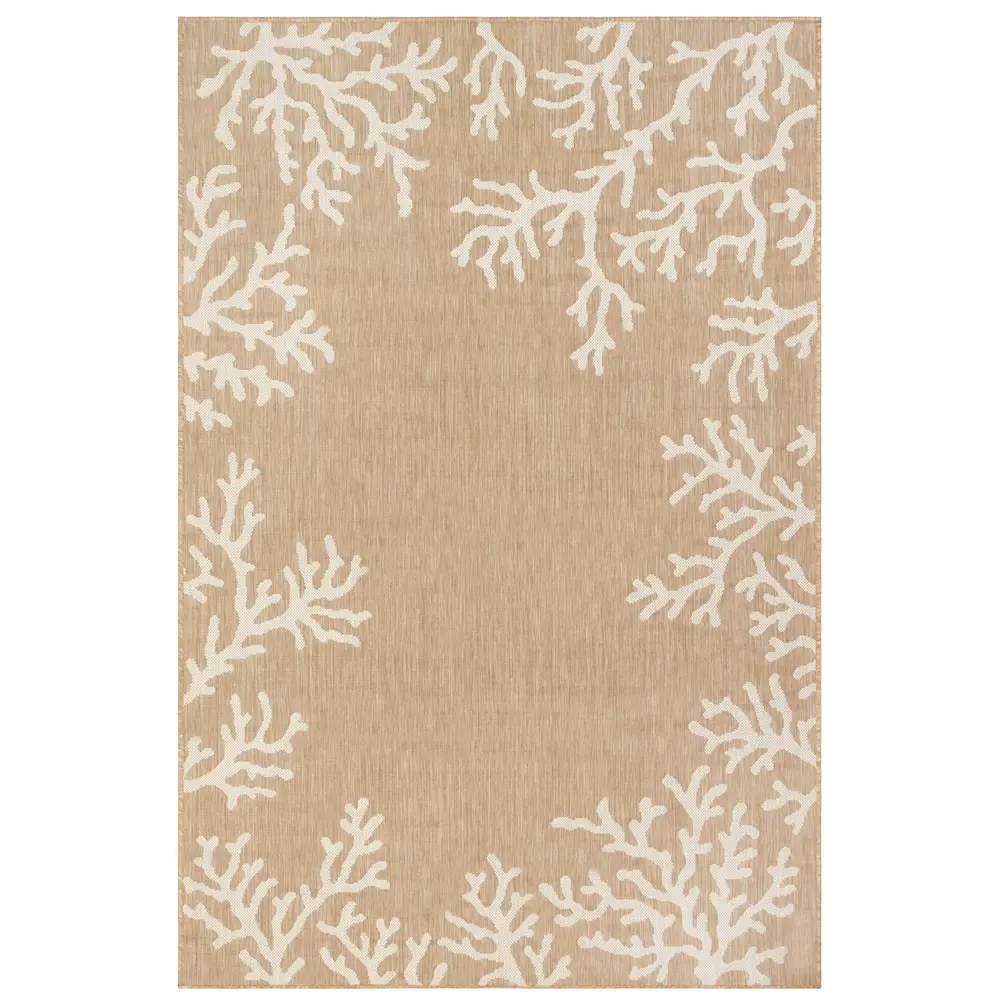 Liora Manne Carmel Coral Border Indoor/Outdoor Area Rug Sand 7'10