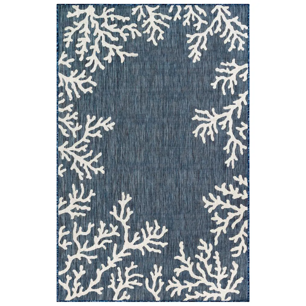 Liora Manne Carmel Coral Border Indoor/Outdoor Area Rug Navy 3'3