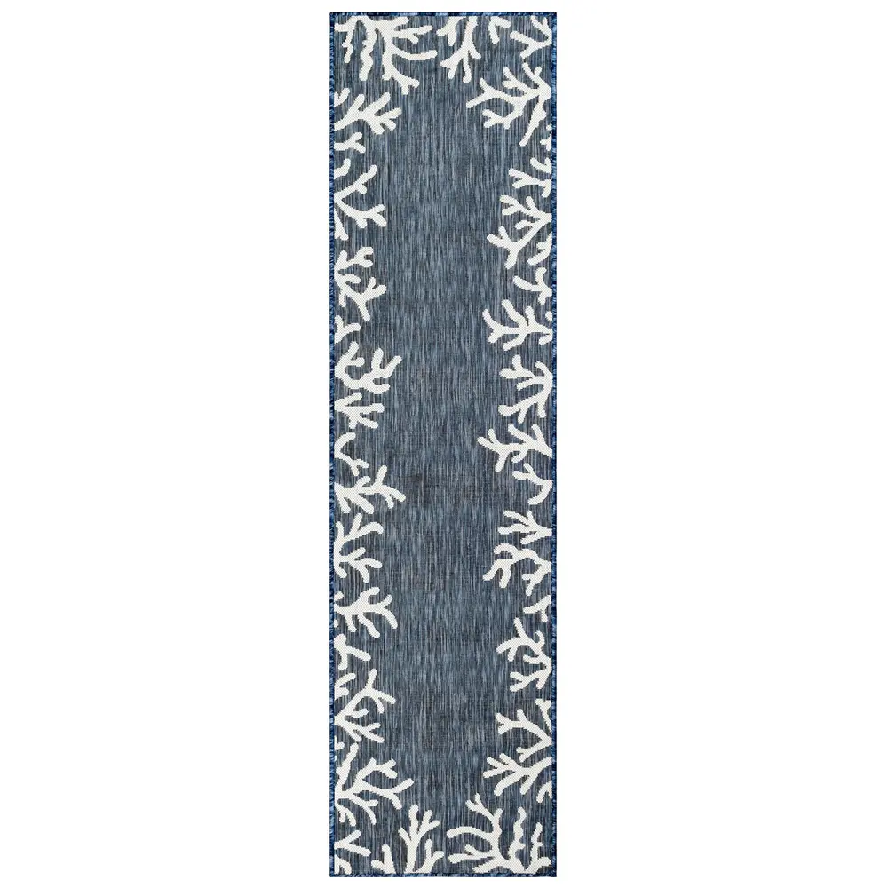 Liora Manne Carmel Coral Border Indoor/Outdoor Area Rug Navy 1'11