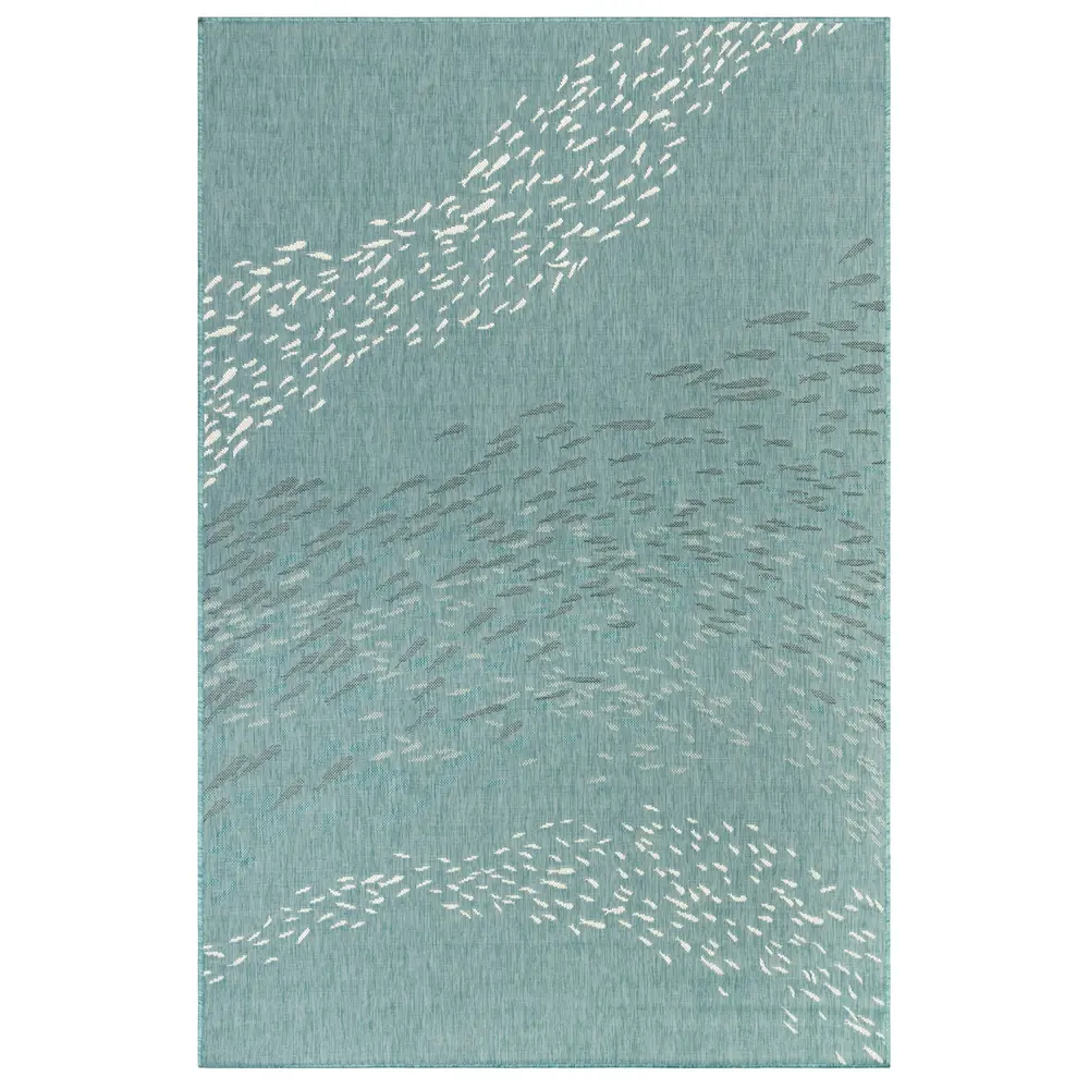 Liora Manne Carmel School Of Fish Indoor/Outdoor Area Rug Aqua 7'10