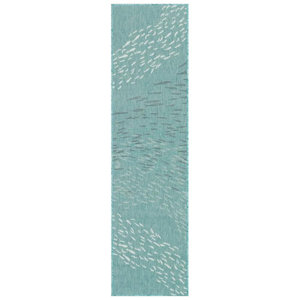 Liora Manne Carmel School Of Fish Indoor/Outdoor Area Rug Aqua 1'11
