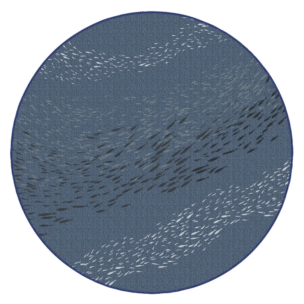 Liora Manne Carmel School Of Fish Indoor/Outdoor Area Rug Navy 7'10