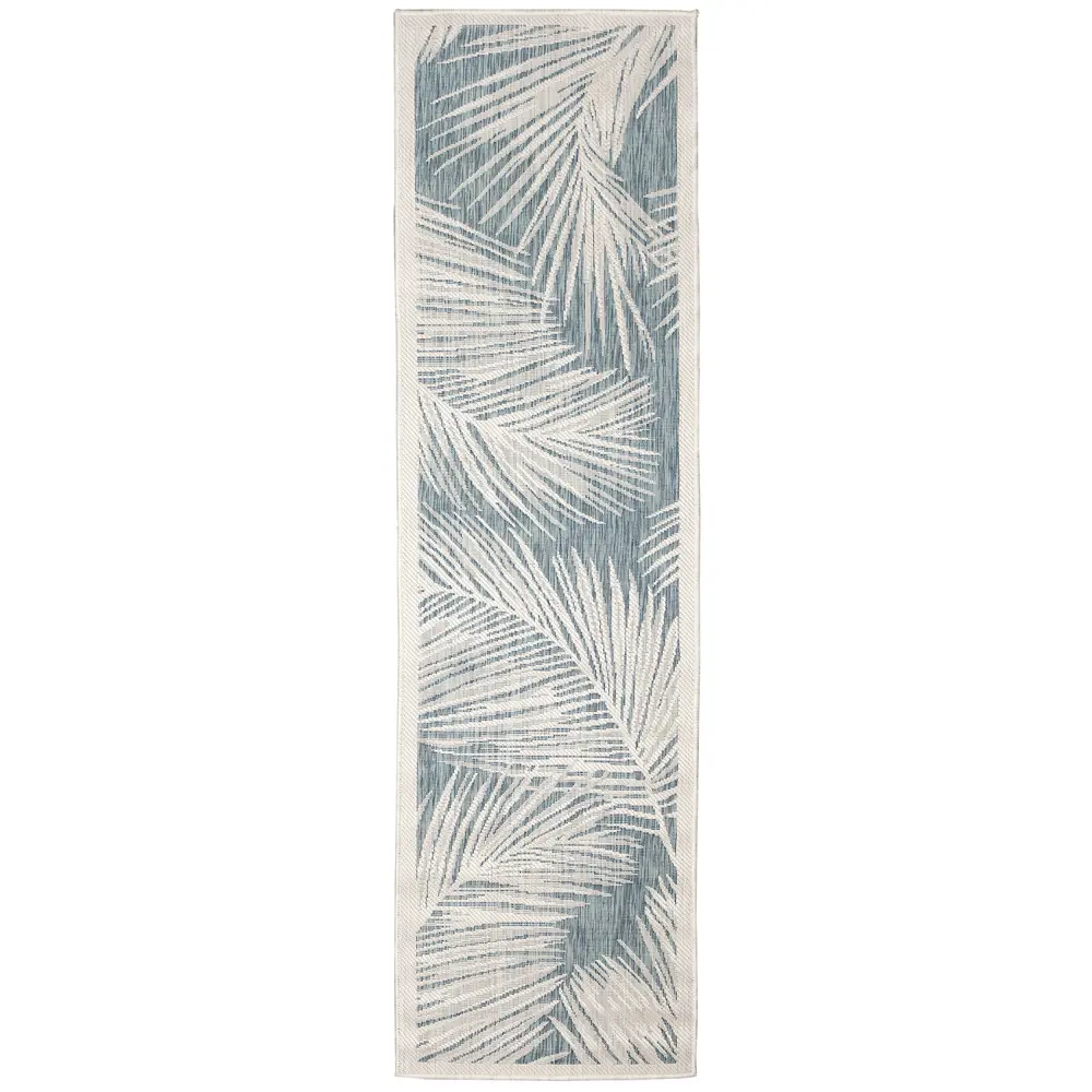 Liora Manne Carmel Fronds Indoor/Outdoor Area Rug Aqua 1'11