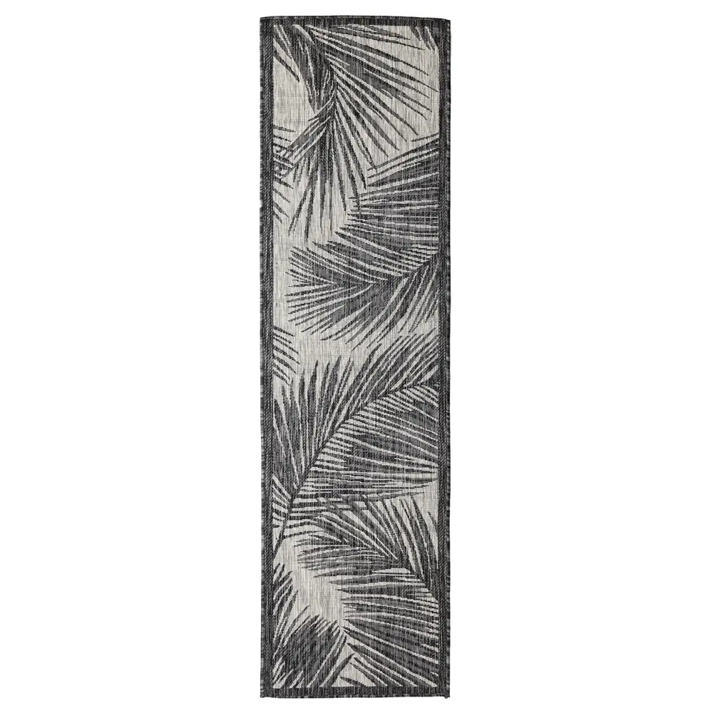 Liora Manne Carmel Fronds Indoor/Outdoor Area Rug Black 1'11