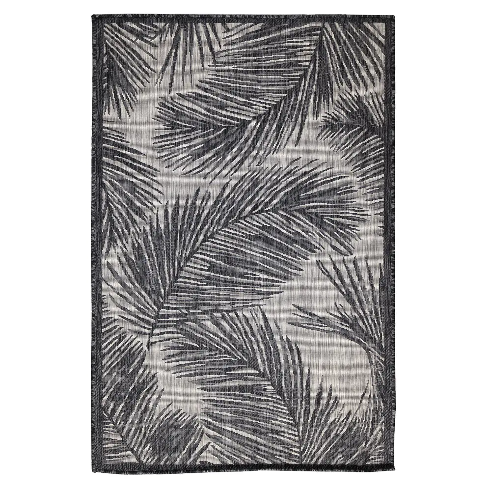 Liora Manne Carmel Fronds Indoor/Outdoor Area Rug Black 3'3