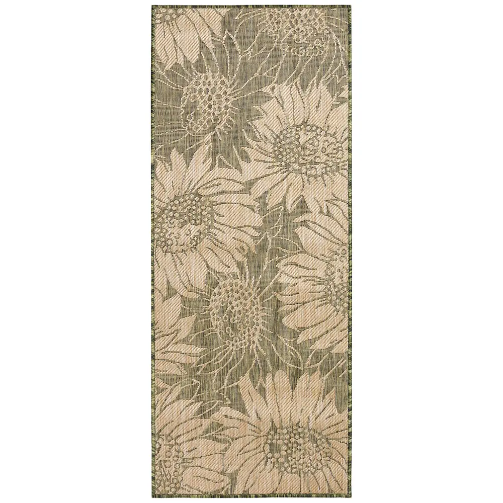 Liora Manne Carmel Sunflower Field Indoor/Outdoor Area Rug Green 1'11
