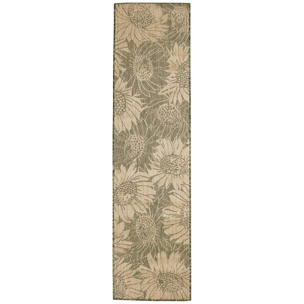 Liora Manne Carmel Sunflower Field Indoor/Outdoor Area Rug Green 1'11