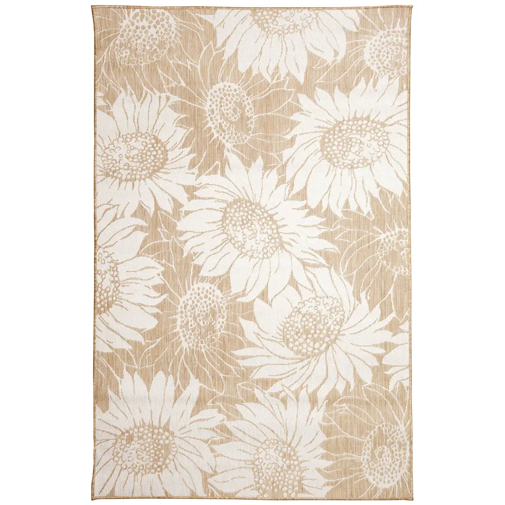 Liora Manne Carmel Sunflower Field Indoor/Outdoor Area Rug Sand 4'10