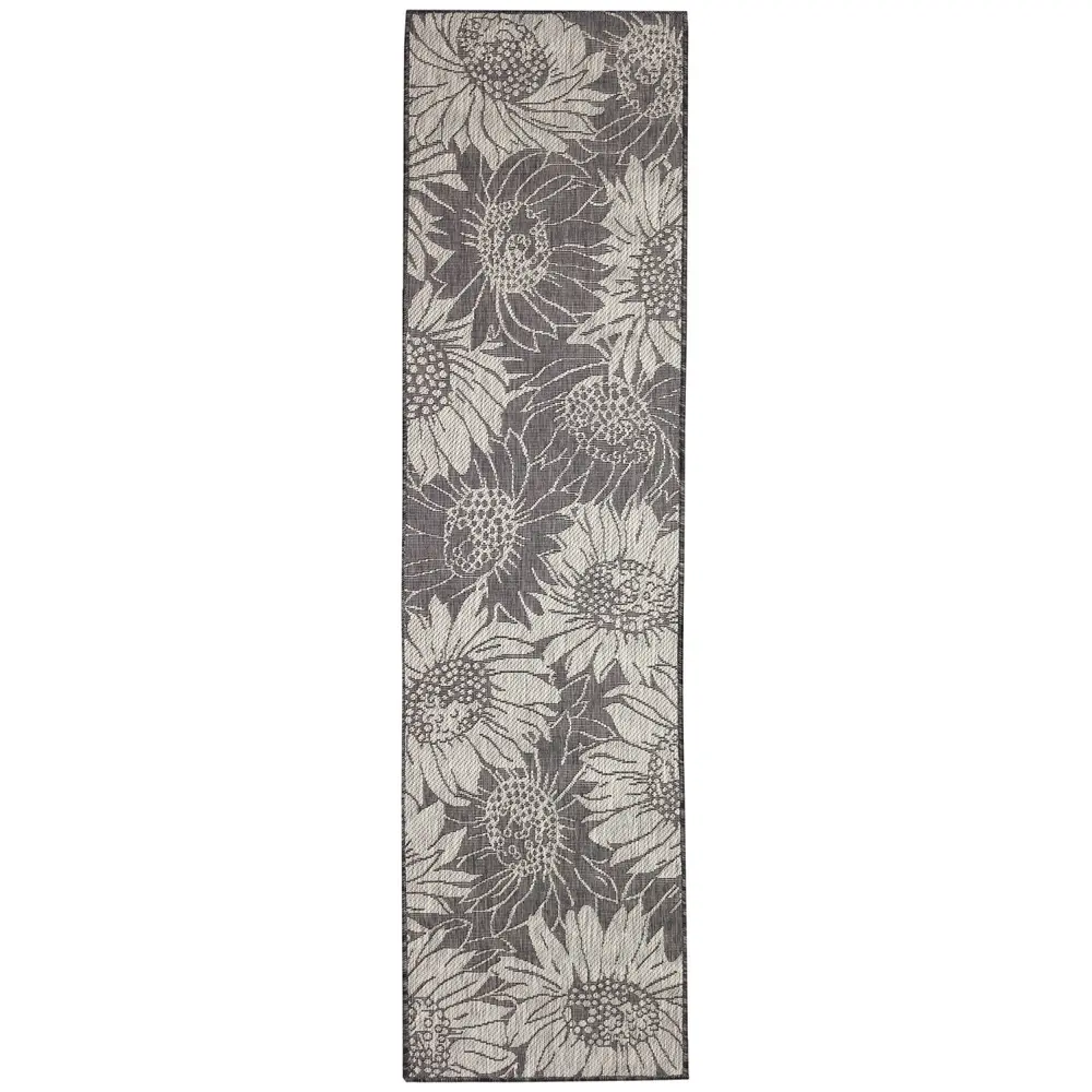 Liora Manne Carmel Sunflower Field Indoor/Outdoor Area Rug Black 1'11