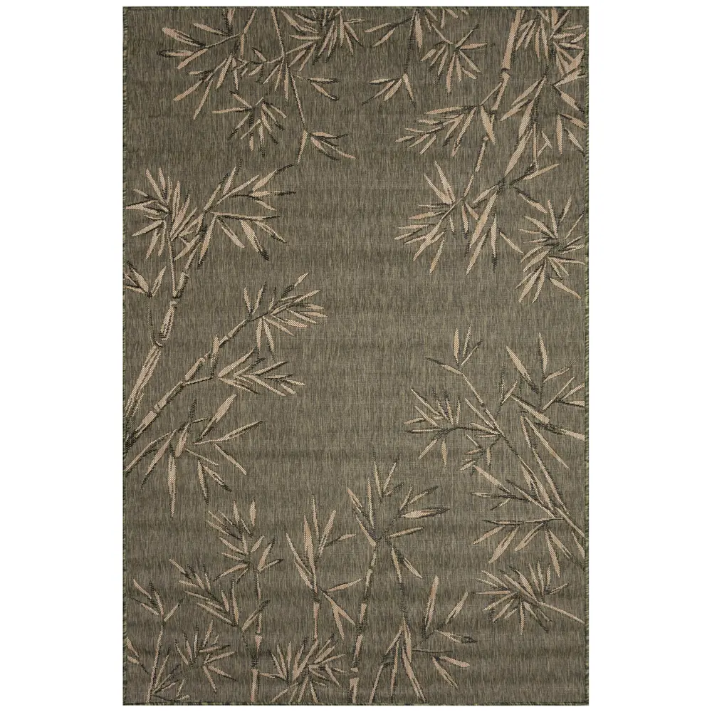 Liora Manne Carmel Bamboo Border Indoor/Outdoor Area Rug Green 4'10
