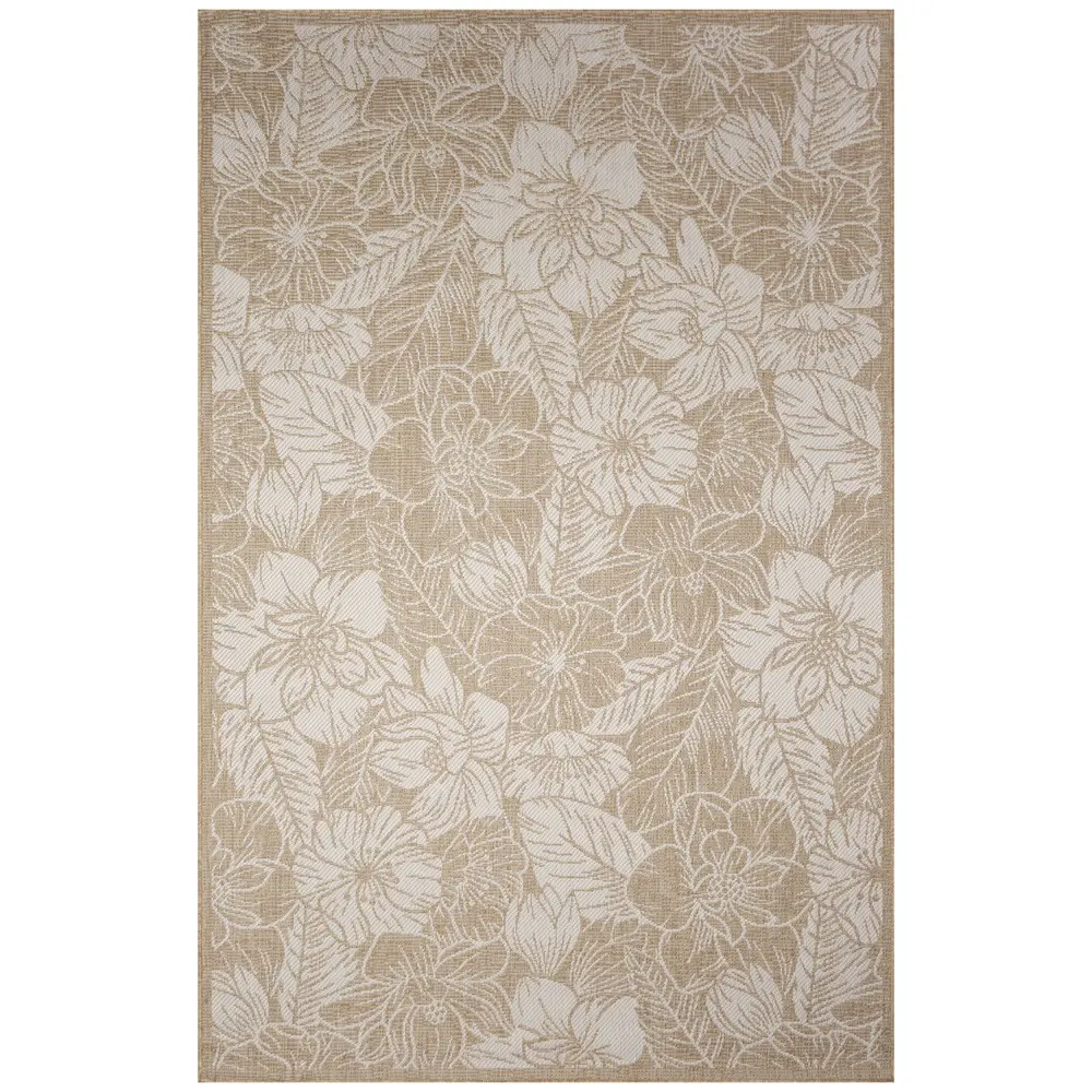 Liora Manne Carmel Botanical Indoor/Outdoor Area Rug Sand 4'10