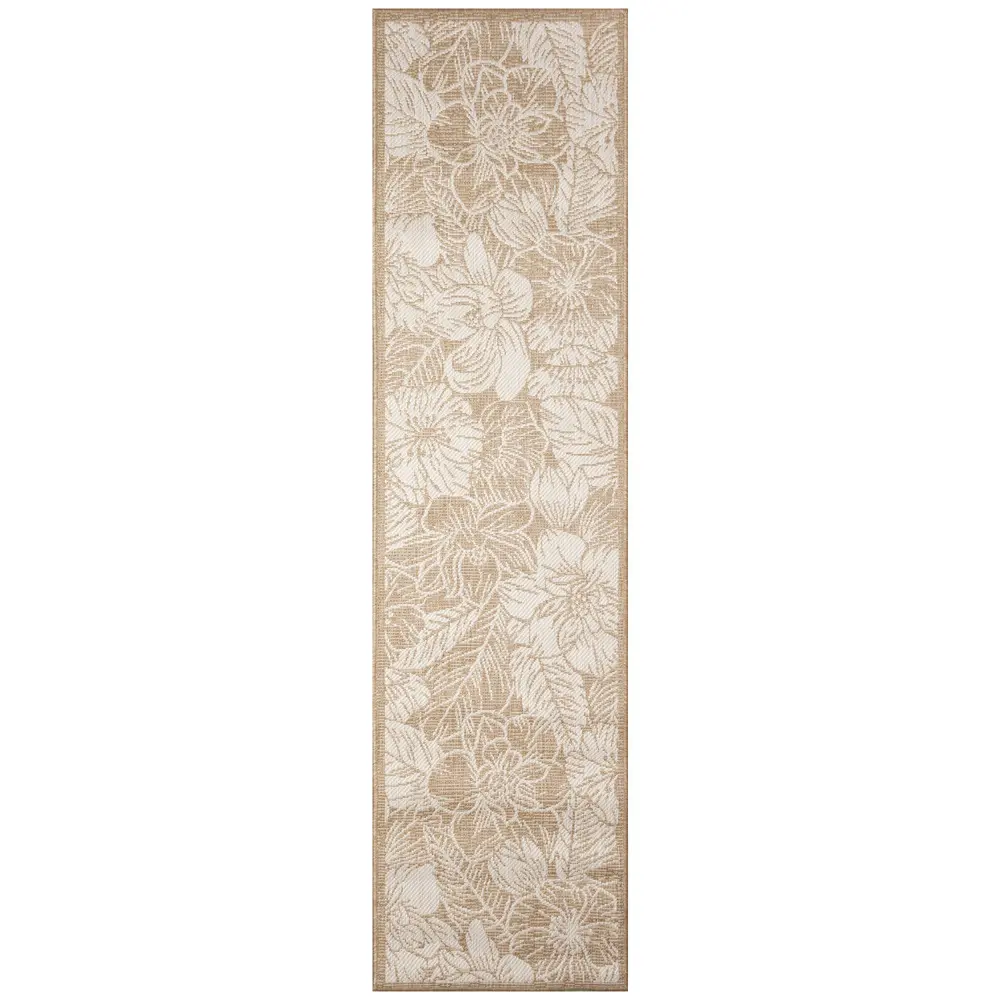 Liora Manne Carmel Botanical Indoor/Outdoor Area Rug Sand 1'11