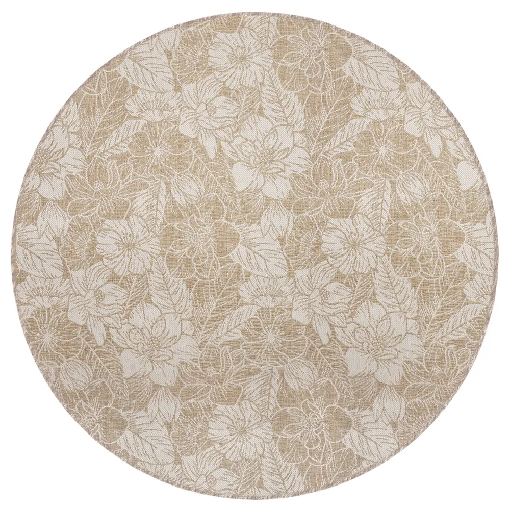 Liora Manne Carmel Botanical Indoor/Outdoor Area Rug Sand 7'10