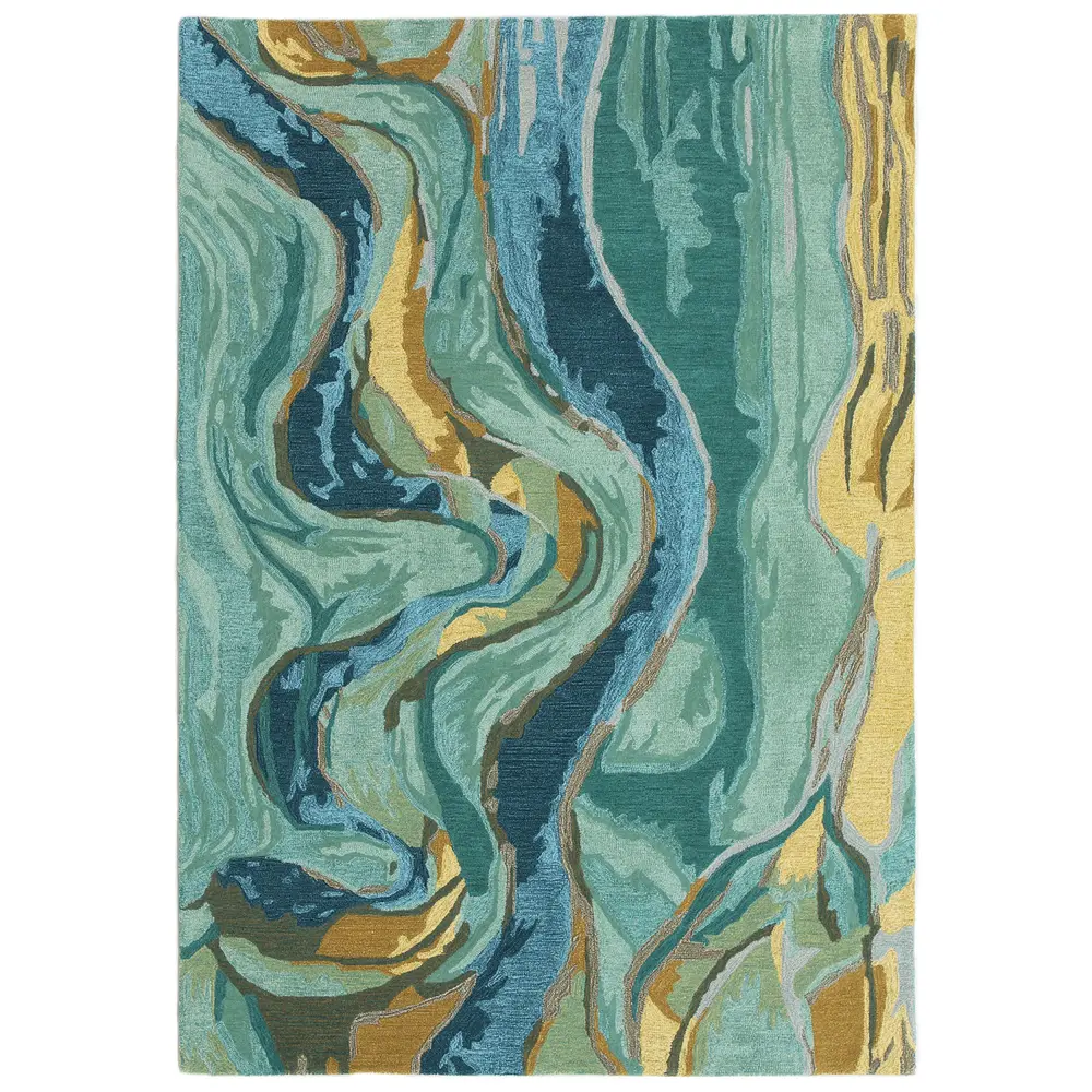 Liora Manne Corsica Panorama Indoor Area Rug Blue/Green 5' x 7'6