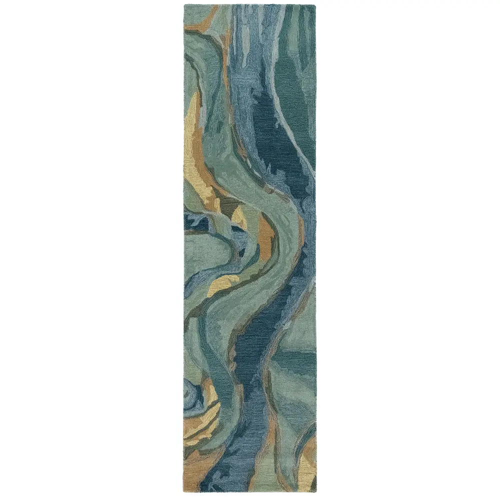 Liora Manne Corsica Panorama Indoor Area Rug Blue/Green 2' x 7'6