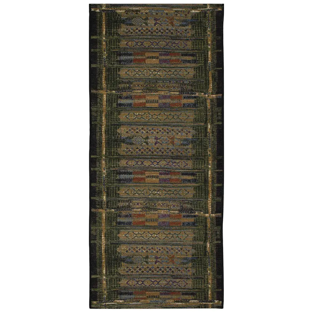 Liora Manne Esencia Tribal Stripe Indoor/Outdoor Mat Green 1'11