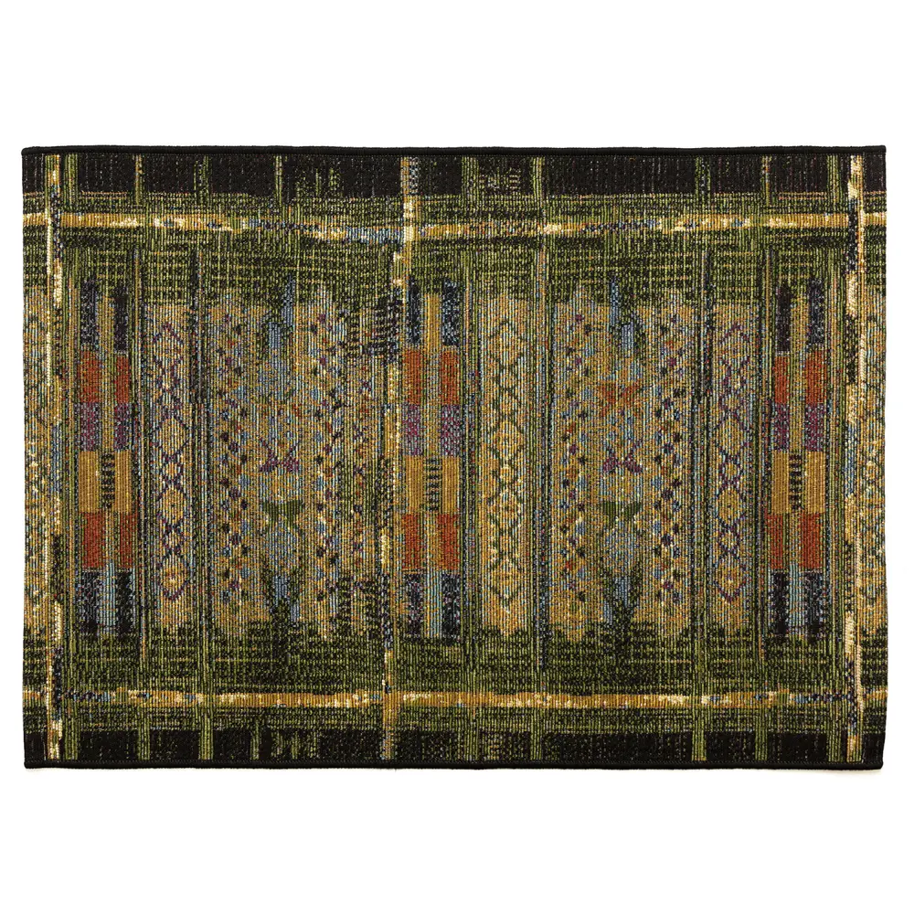 Liora Manne Esencia Tribal Stripe Indoor/Outdoor Mat Green 2'5