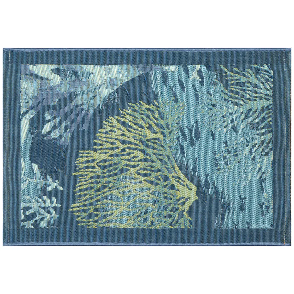 Liora Manne Esencia Coral Garden Indoor/Outdoor Mat Lapis 2'5