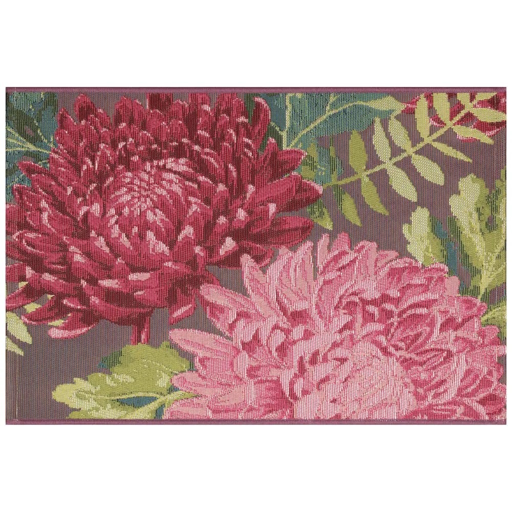 Liora Manne Esencia Mums Indoor/Outdoor Mat Fuchsia 2' x 2'10