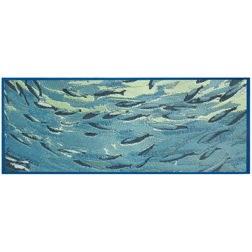 Liora Manne Esencia Fish To Go Blue Indoor/Outdoor Mat Blue 1'11