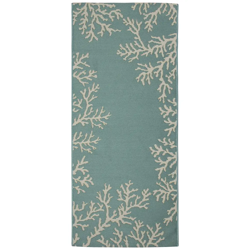 Liora Manne Esencia Coral Edge Indoor/Outdoor Mat Aqua 1'11