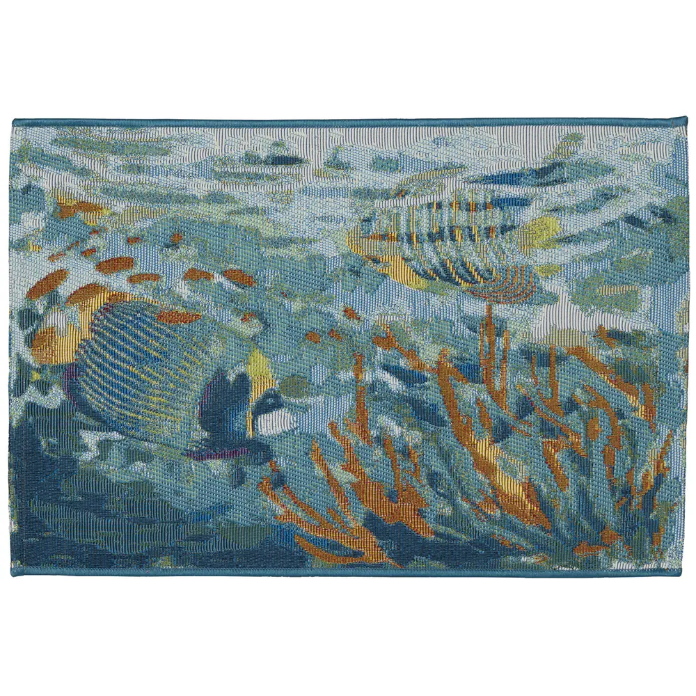 Liora Manne Esencia Fantasea Indoor/Outdoor Mat Ocean 2' x 2'10