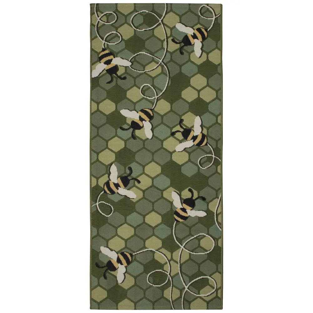 Liora Manne Esencia Bee Free Indoor/Outdoor Mat Green 1'11
