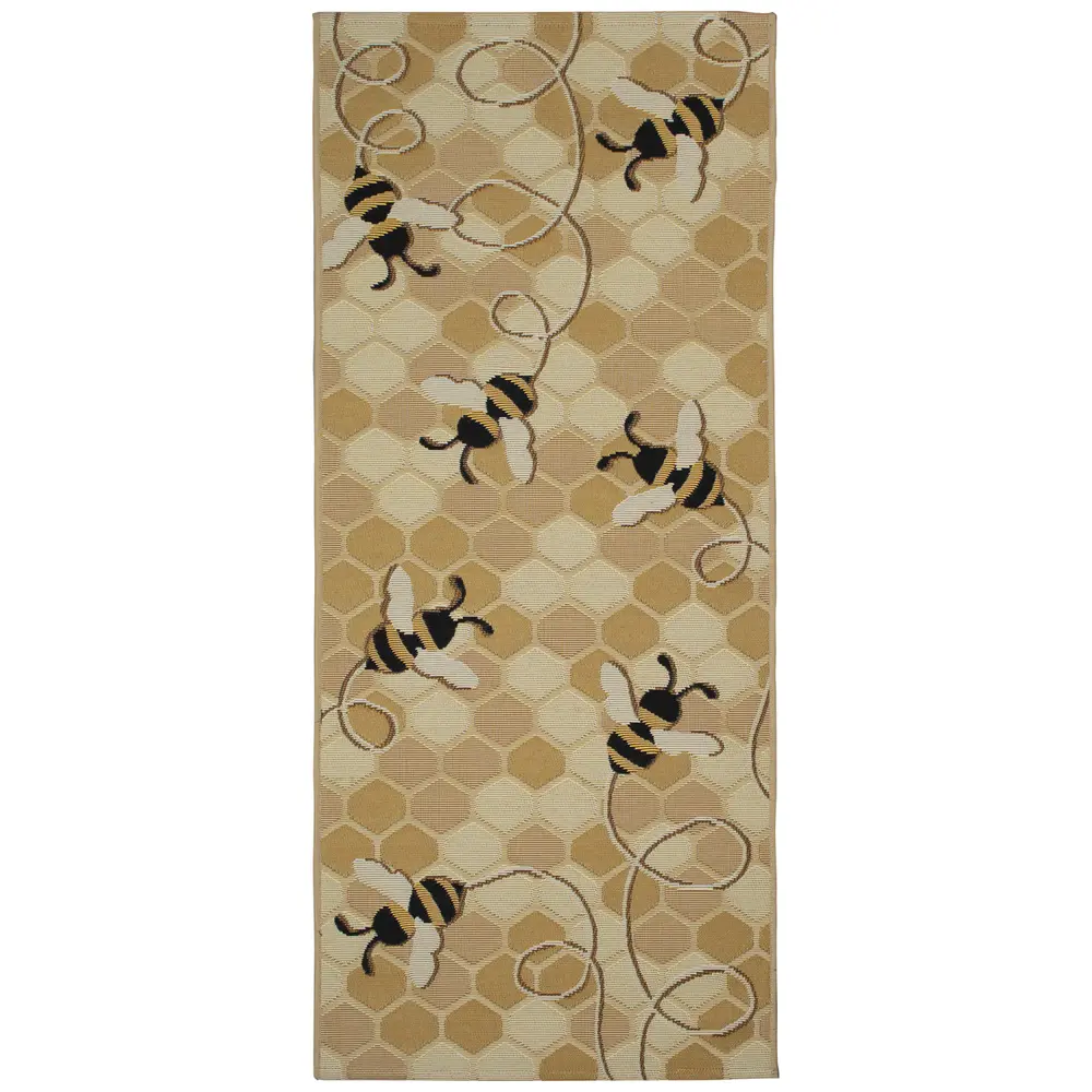 Liora Manne Esencia Bee Free Indoor/Outdoor Mat Honey 1'11