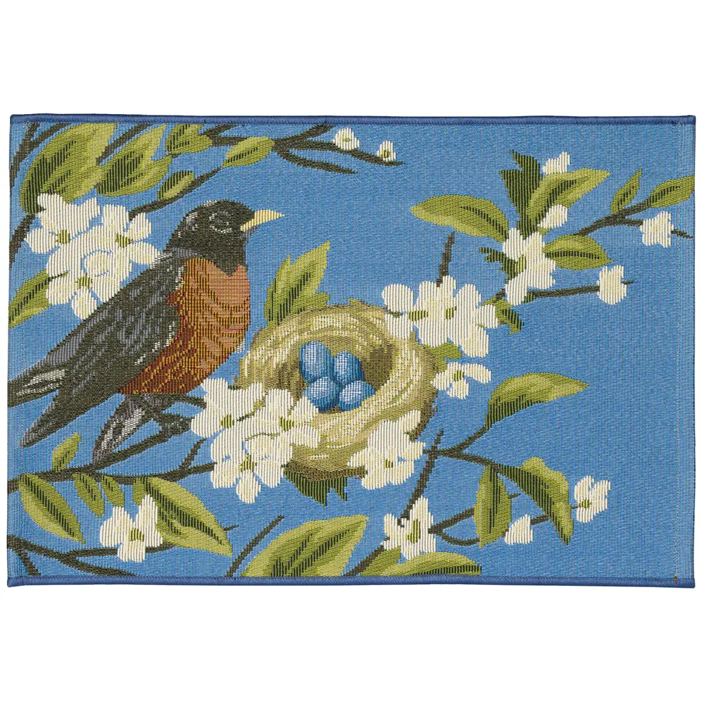 Liora Manne Esencia Robin's Nest Indoor/Outdoor Mat Blue 2' x 2'10
