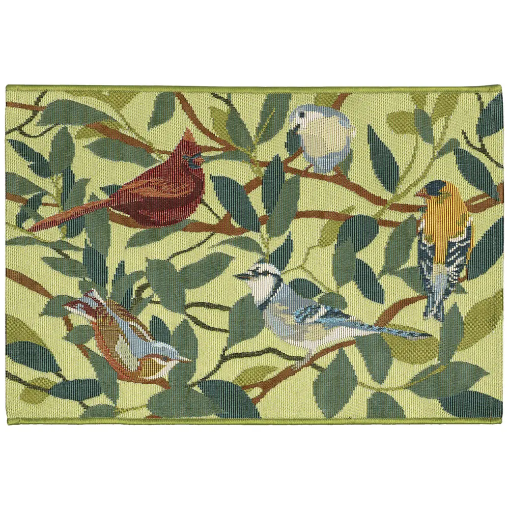 Liora Manne Esencia Birds Of A Feather Indoor/Outdoor Mat Green 2' x 2'10